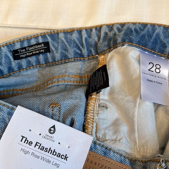 Sanctuary The Flashback Wide Leg Ripped Jeans- Size 28 - NWT - Picture 13 of 13